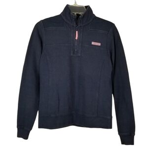 Vineyard Vines Womens 1/4 Zip Sweatshirt Size XS Dark Blue Pull Over Pockets